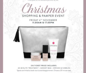 Christmas Shopping and Pamper Event Friday 4th Nov 11am-5pm