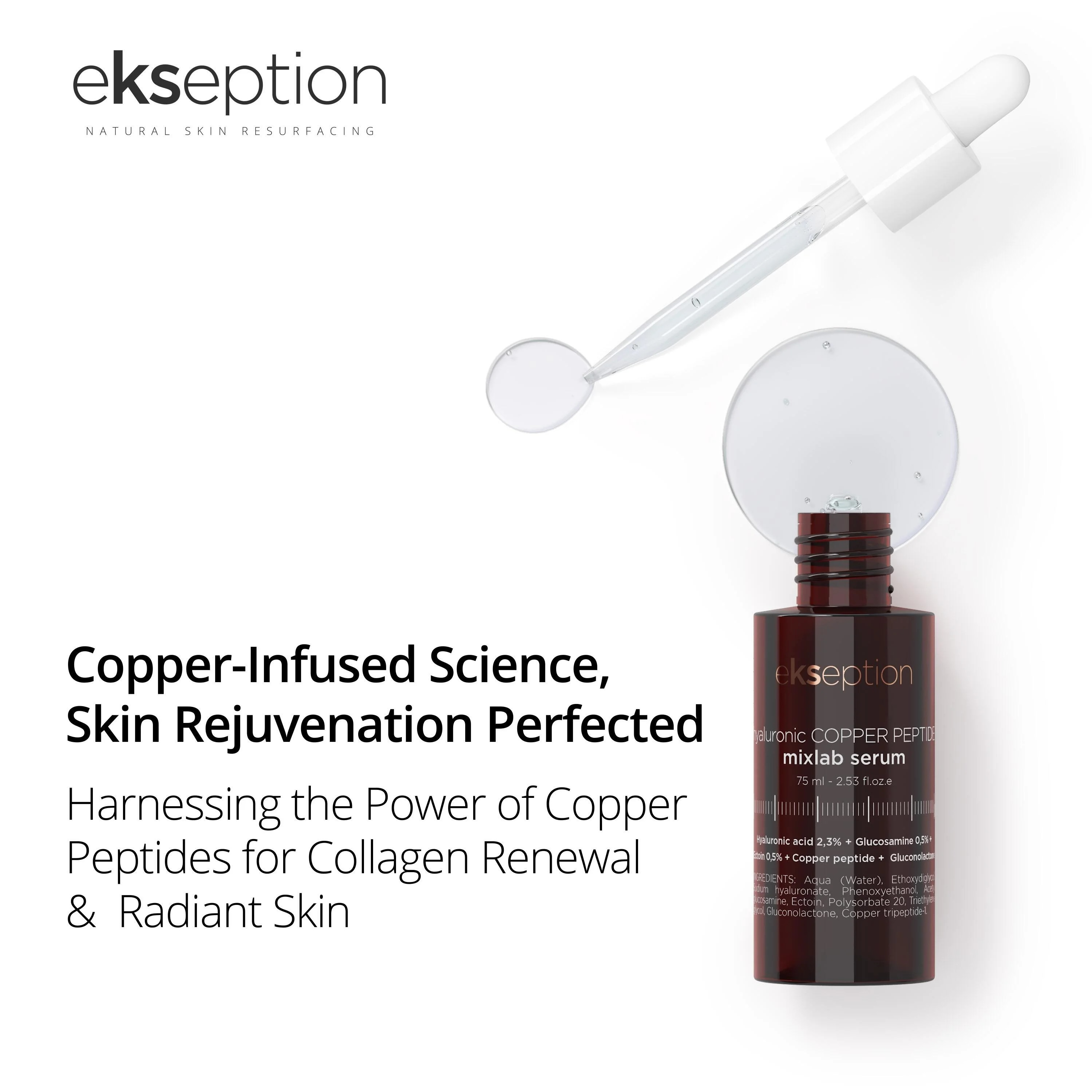 Copper peptide serum brown bottle